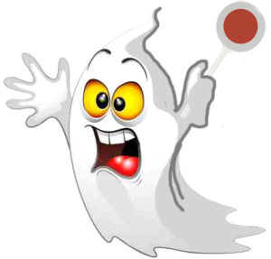 Scared Ghost Funny Halloween Cartoon Fantasma Spavento-Vector